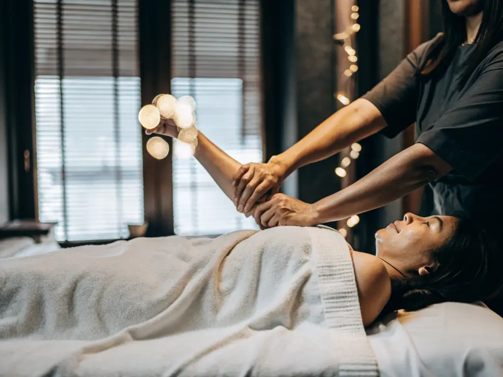woman getting a lymphatic drainage